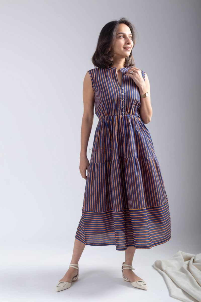 Image for Kusvaa Ne26 Jyoti Cotton Stripe Dress Featured