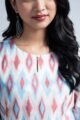 Image for Kusvaa Nekurta18 Ishmita Ikkat Print Straight Fit Kurta Closeup New