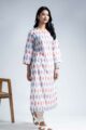 Image for Kusvaa Nekurta18 Ishmita Ikkat Print Straight Fit Kurta Side New