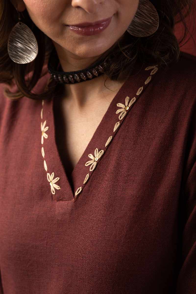 Image for Kusvaa Ws1082 Marelda Straight Fit Kurta Closeup 2 Latest
