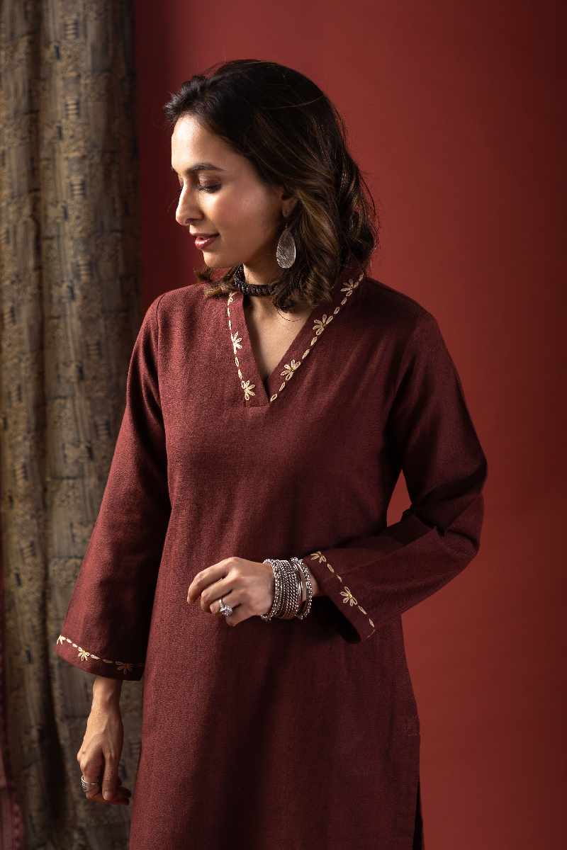 Image for Kusvaa Ws1082 Marelda Straight Fit Kurta Sleeves Latest