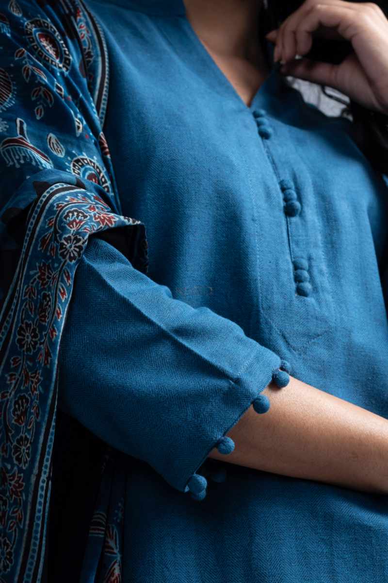 Image for Kusvaa Ws1083 Neema Woolen Kurta With Pant Set Closeup