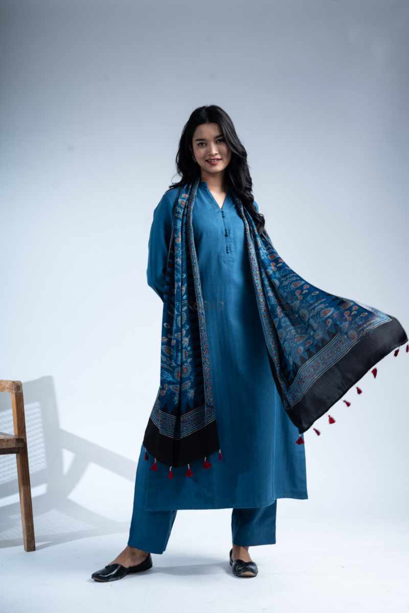 Image for Kusvaa Ws1083 Neema Woolen Kurta With Pant Set Sitting