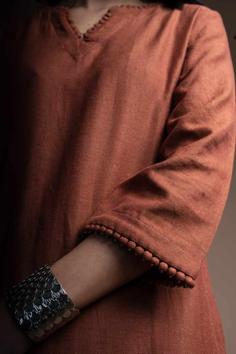 Image for Kusvaa Ws1086 Kiran Woolen Straight Fit Kurta Closeup 2