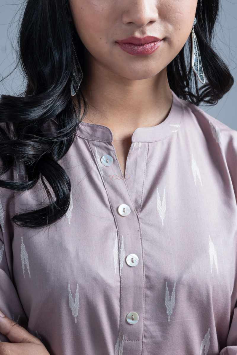 Image for Kusvaa Ws1090 Ekanta South Cotton Kurta Pant Set Closeup