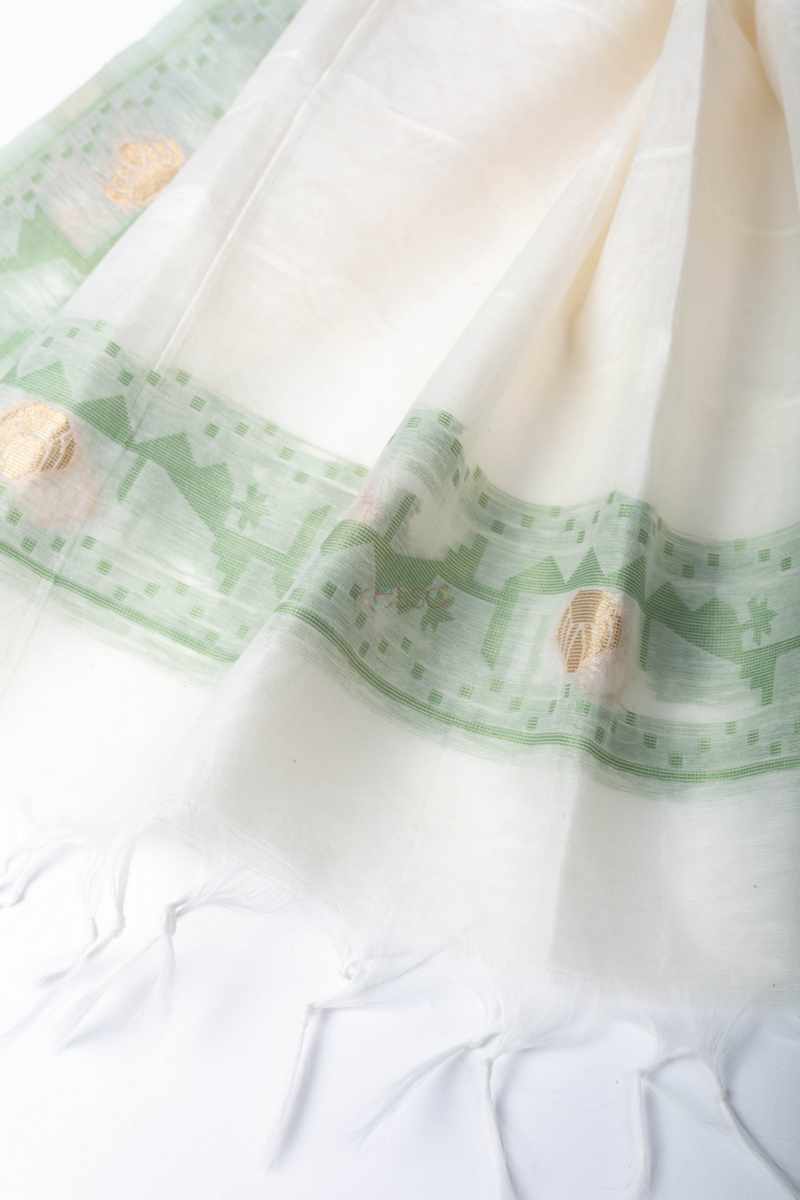 Image for Kusvaa Kudu113 Kahlima Chanderi Dupatta Side
