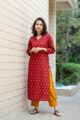 Image for Kusvaa Mbek01 Lavanya Cotton Booti Print Kurta Side