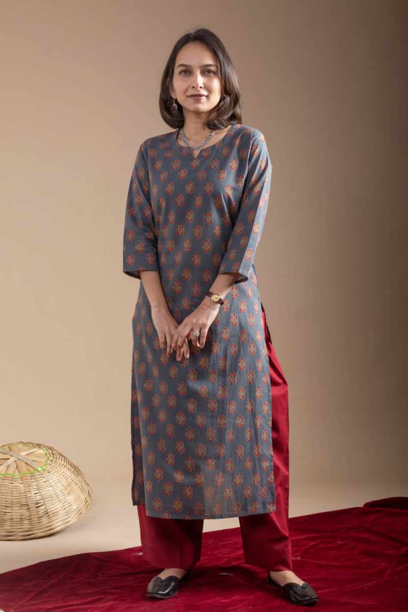 Image for Kusvaa Mbek02 Premala Cotton Bootil Print Kurta Featured
