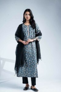 Image for Kusvaa Ne19 Rubaina Tussar Kurta Pant Set Featured