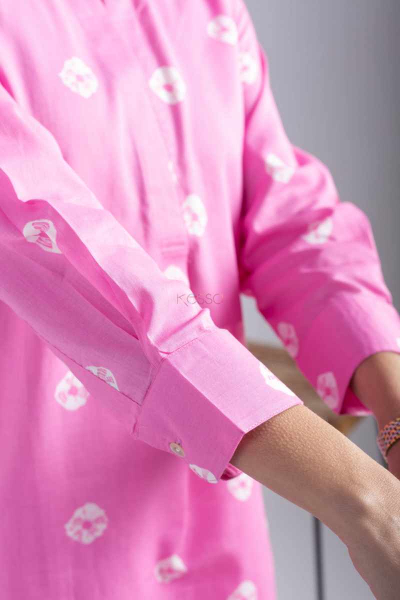 Image for Kusvaa Ne29 Jiya Cotton Bandhini Print Kurta Pant Set Closeup 2 New