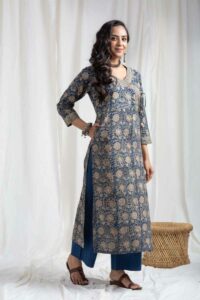 Image for Kusvaa Ne32 Suhani Cotton Kalamkari Kurta Featured