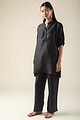 Image for Kusvaa Ne39 Ashita Linen Satin Kurta Pant Set Side New