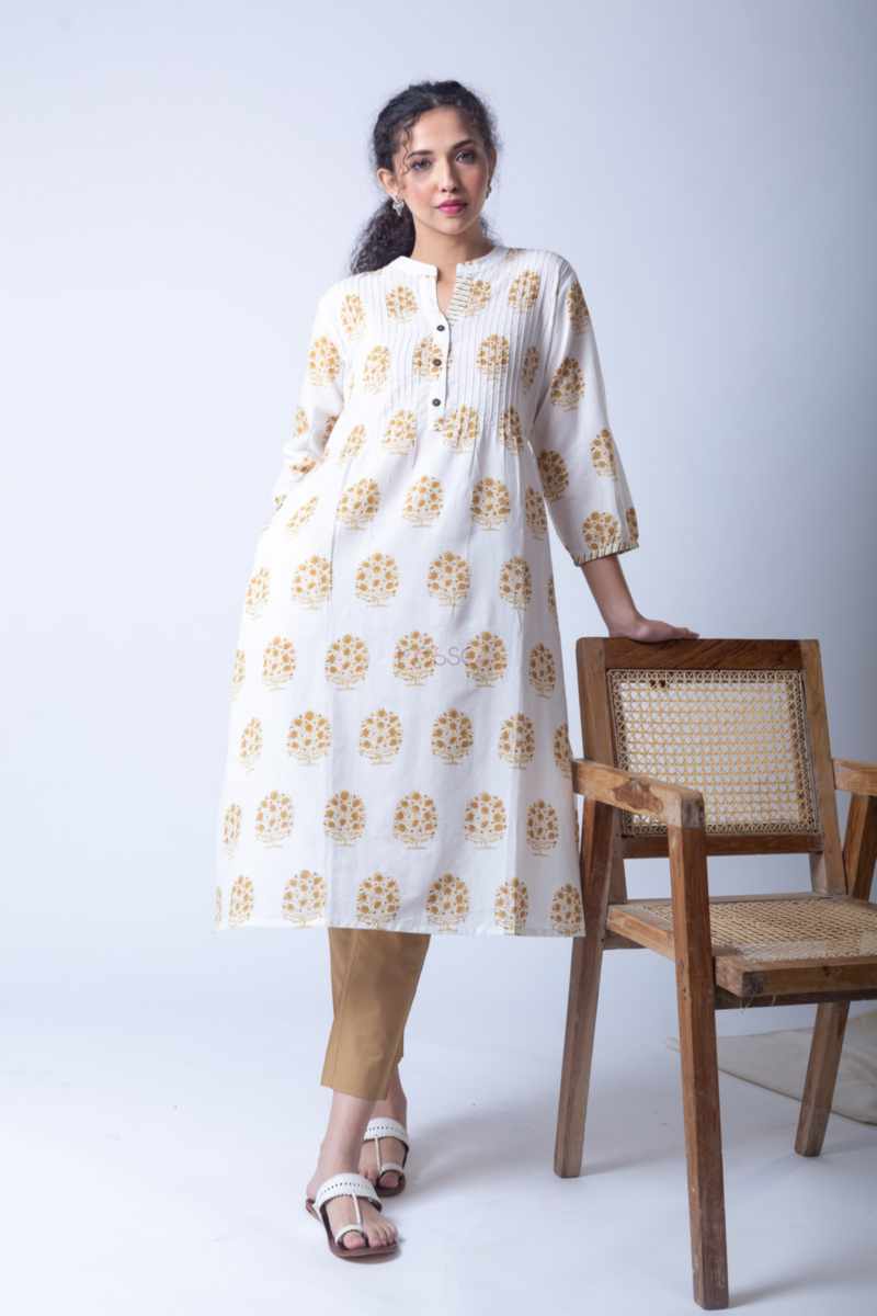 Image for Kusvaa Vcr197k Anshika Cotton Handblock Kurta Featured
