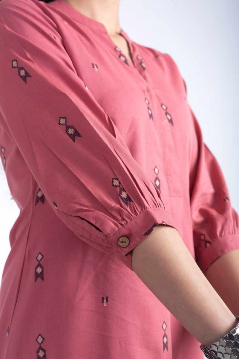 Image for Kusvaa Ws1092 Priyana South Dobby Kurta Palazzo Set Closeup 2