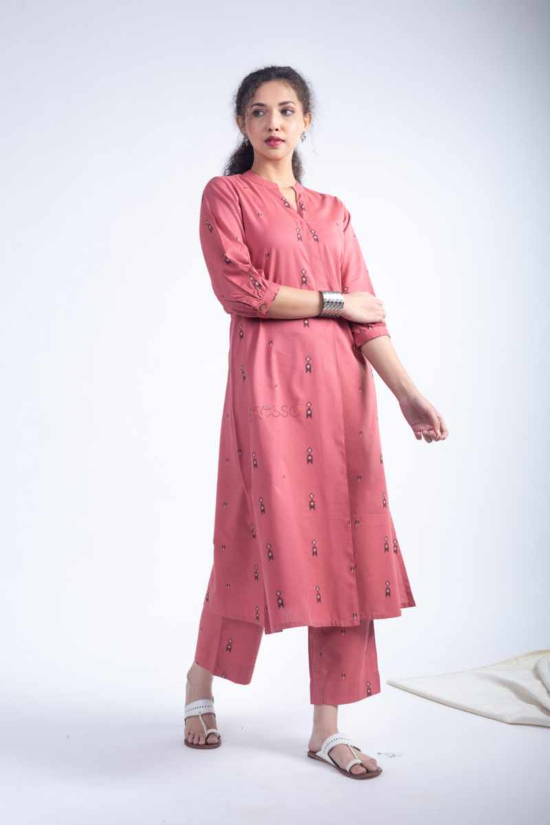 Image for Kusvaa Ws1092 Priyana South Dobby Kurta Palazzo Set Front