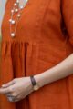 Image for Kusvaa Avdaf242 Hemlata Linen Dress Closeup 2 New