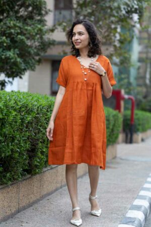 Image for Kusvaa Avdaf242 Hemlata Linen Dress Featured New