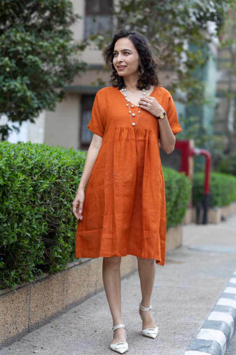 Image for Kusvaa Avdaf242 Hemlata Linen Dress Featured New