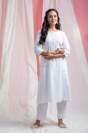 Image for Kusvaa Bpr54 Janiah Cotton Slub Kurta Pant Set Featured
