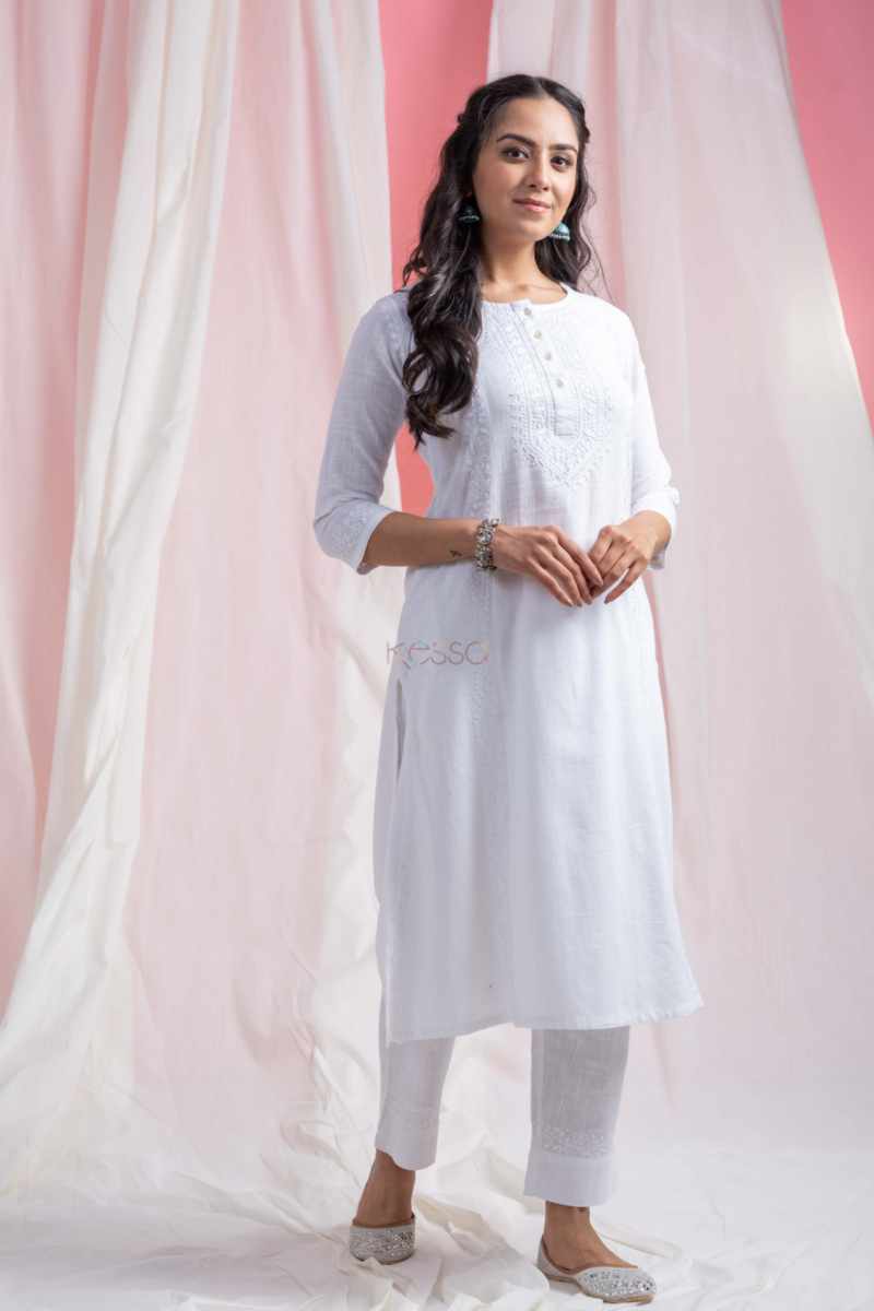 Image for Kusvaa Bpr54 Janiah Cotton Slub Kurta Pant Set Front