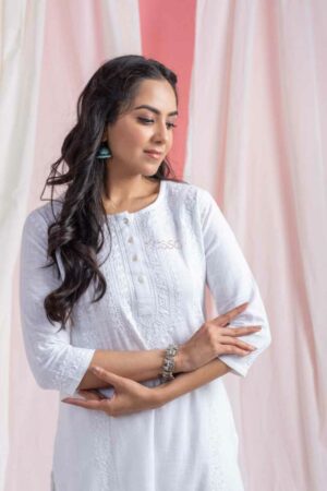 Image for Kusvaa Bpr54 Janiah Cotton Slub Kurta Pant Set Side