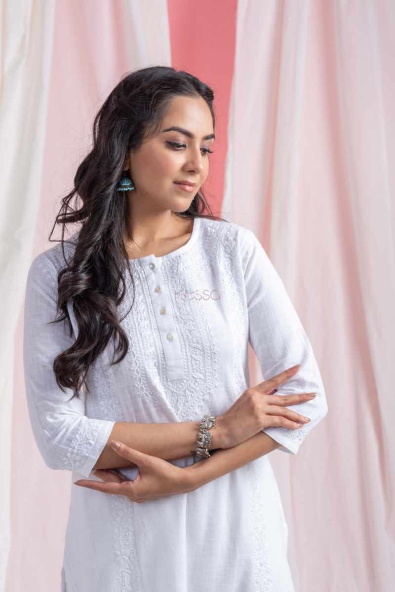 Image for Kusvaa Bpr54 Janiah Cotton Slub Kurta Pant Set Side