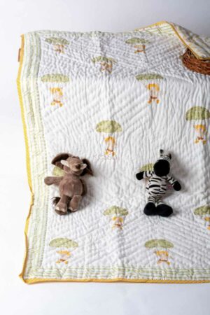Image for Kusvaa Kaq294 Hritvi Blockprint Mulmul Baby Quilt Featured