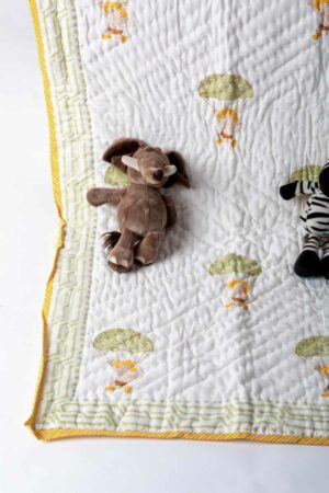 Image for Kusvaa Kaq294 Hritvi Blockprint Mulmul Baby Quilt Front