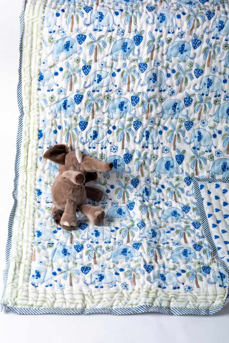 Image for Kusvaa Kaq295 Haramrit Blockprint Mulmul Baby Quilt Featured