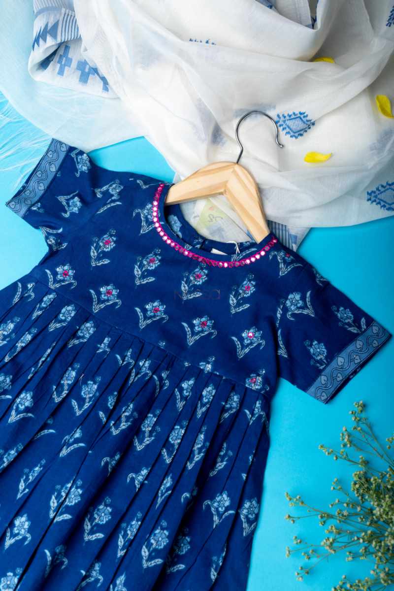 Image for Kusvaa Mbe113 Ishita Cotton Girls Frock Side