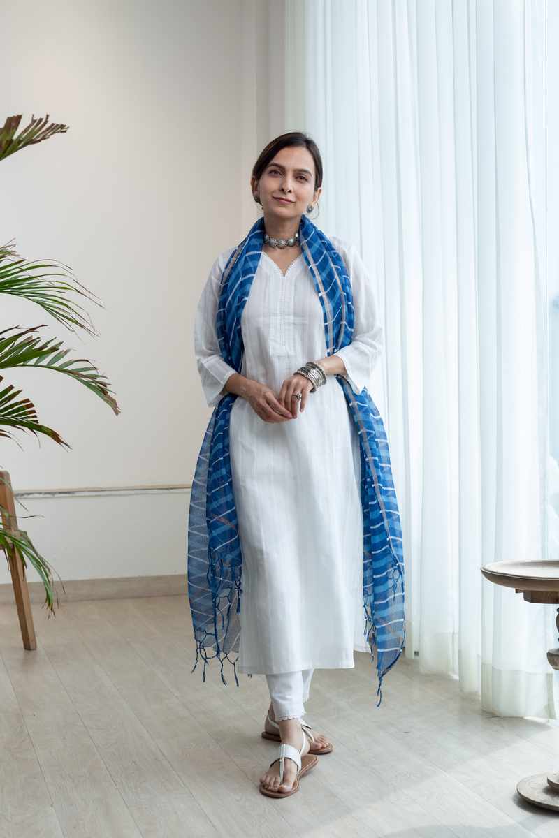 Image for Kusvaa Ne104 Dhara Cotton Straight Fit Kurta Side New