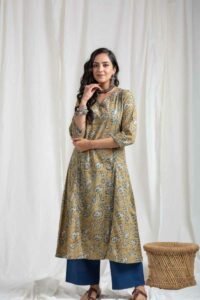 Image for Kusvaa Ne34 Ridhima Cotton Kalamkari Kurta Featured