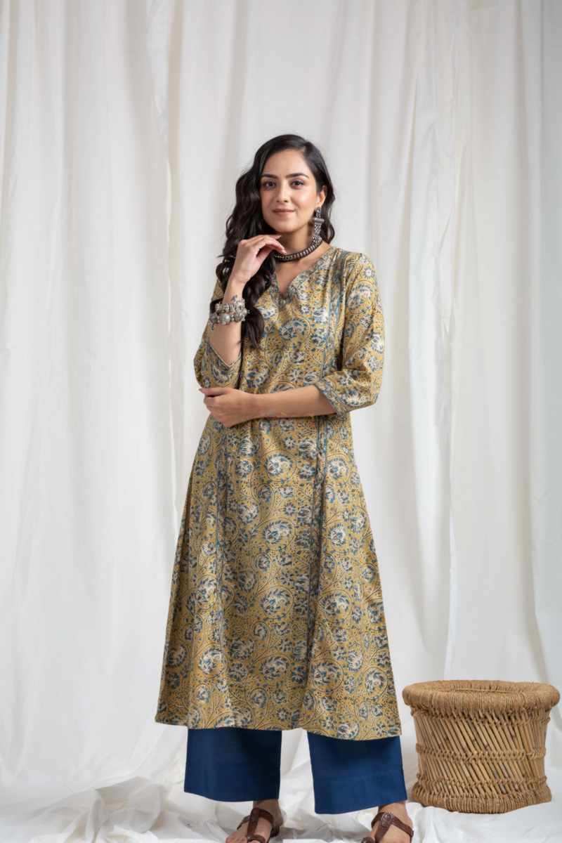Image for Kusvaa Ne34 Ridhima Cotton Kalamkari Kurta Featured