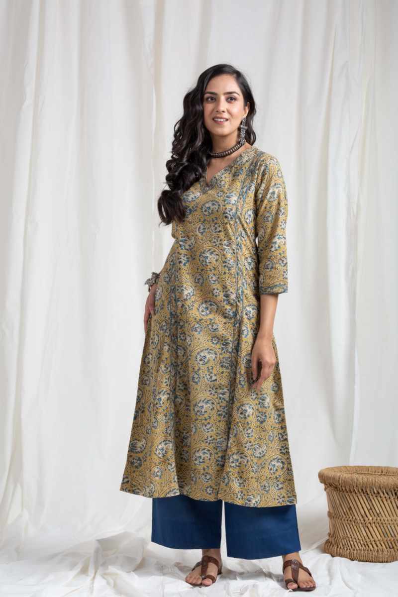 Image for Kusvaa Ne34 Ridhima Cotton Kalamkari Kurta Side