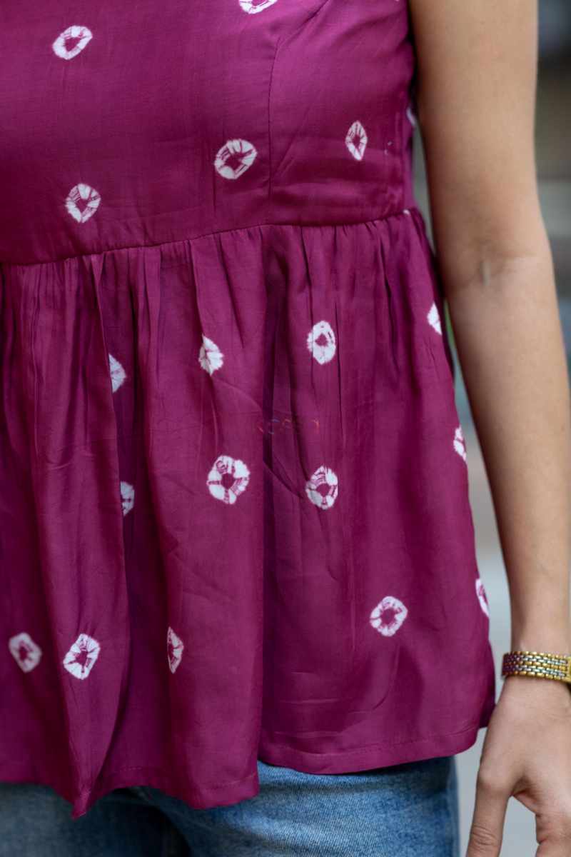 Image for Kusvaa Ws1061 Vibha Muslin Spaghetti Top Closeup 2