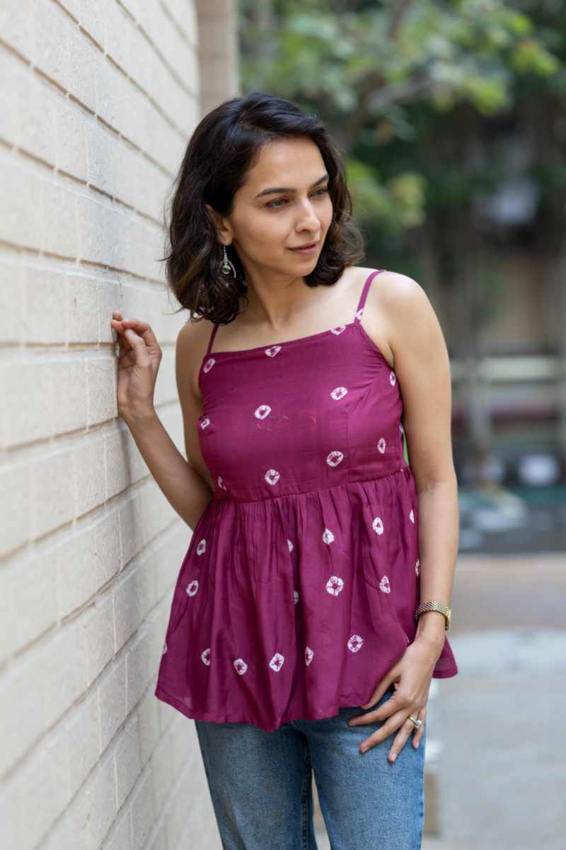 Image for Kusvaa Ws1061 Vibha Muslin Spaghetti Top Front
