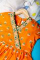 Image for Kusvaa Wsk67 Ura Girls Cotton Kurta Sharara Set Closeup