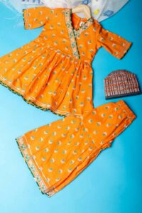 Image for Kusvaa Wsk67 Ura Girls Cotton Kurta Sharara Set Featured