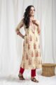 Image for Kusvaa Wsr430 Dharika Cotton Handblock Kurta Front