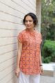 Image for Kusvaa Wsr433 Hetal Cotton Handblock Shirt Closeup 2