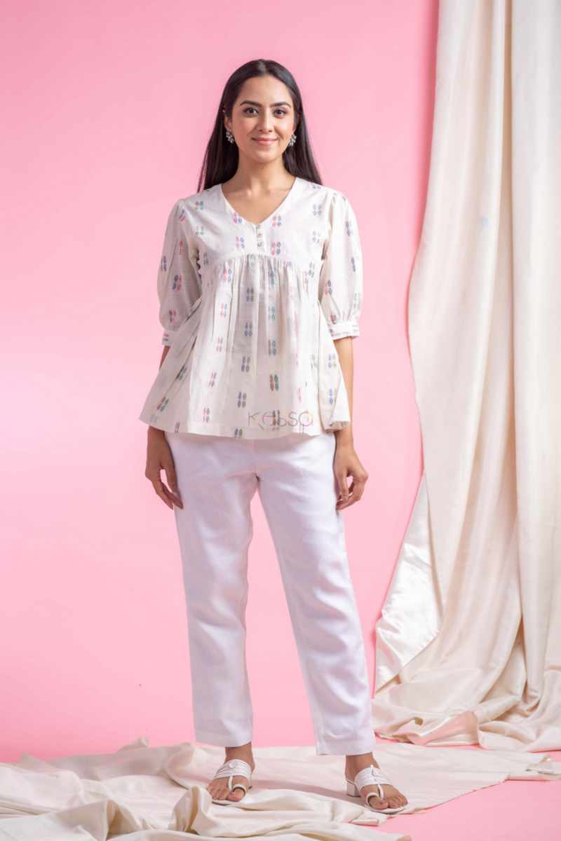 Image for Kusvaa Avdaf283 Reeva Handloom Cotton Short Top Front