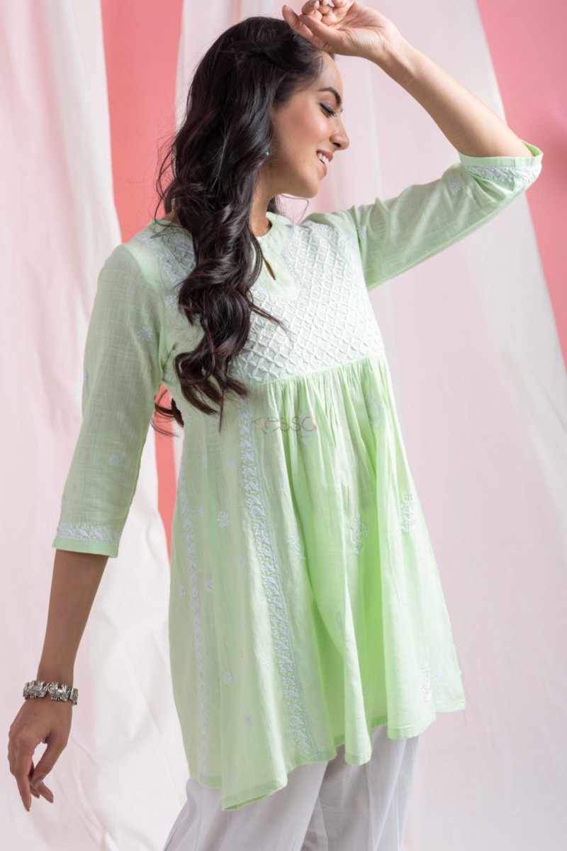 Image for Kusvaa Bpr56 Kaanchi Cotton Slub Short Kurti Front