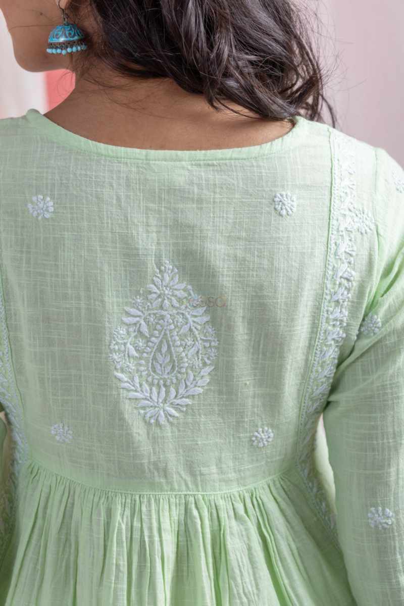 Image for Kusvaa Bpr56 Kaanchi Cotton Slub Short Kurti Sitting