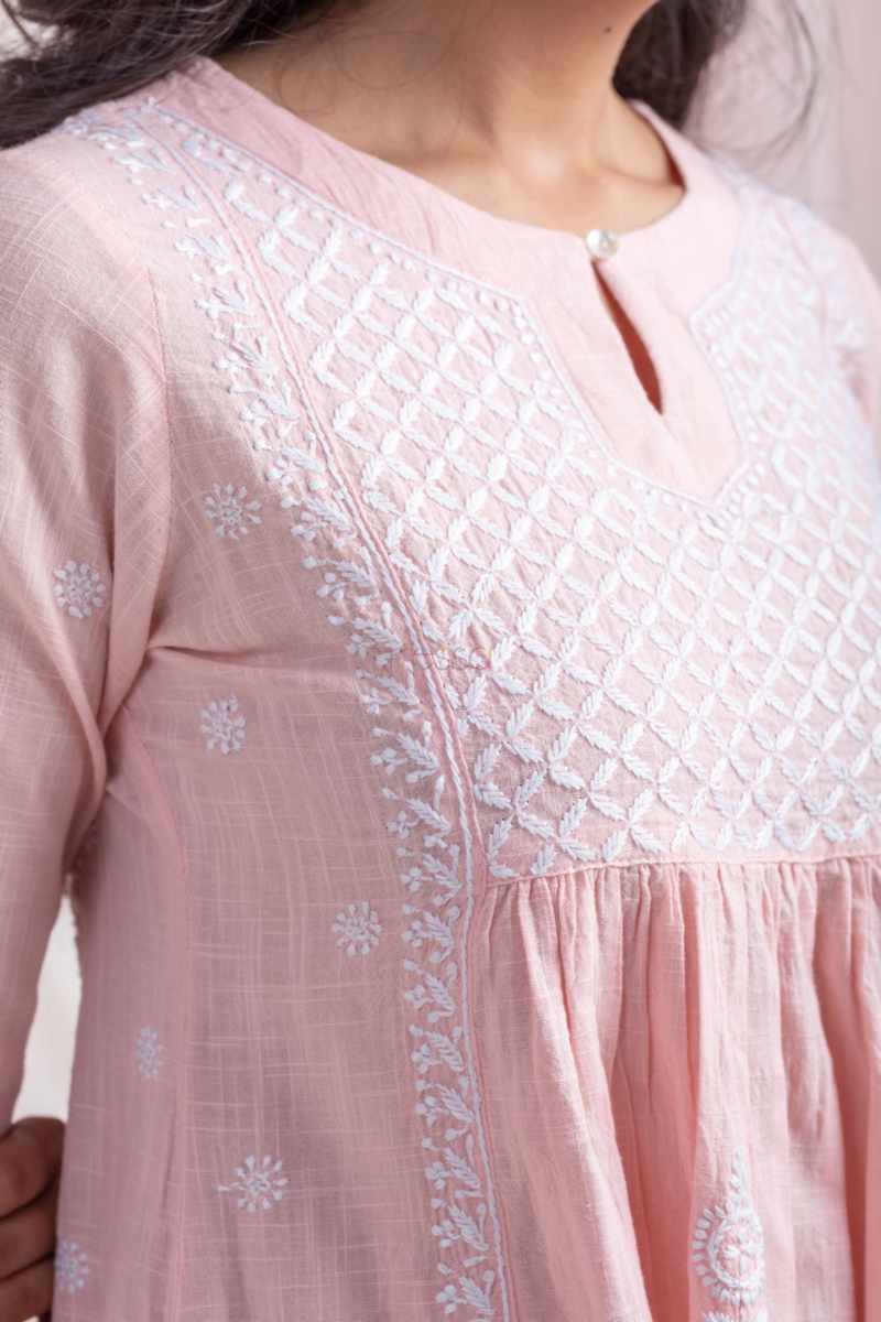 Image for Kusvaa Bpr58 Kinjal Cotton Slub Short Kurti Closeup 2