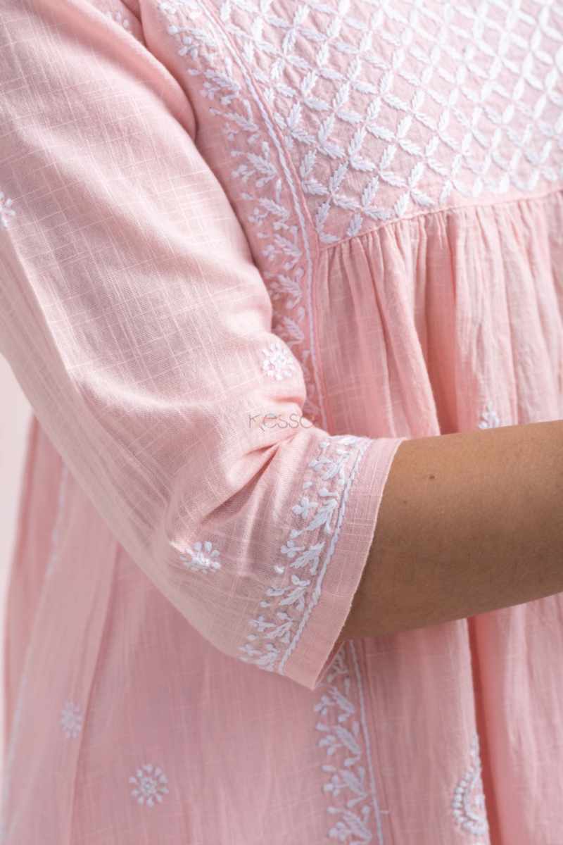 Image for Kusvaa Bpr58 Kinjal Cotton Slub Short Kurti Closeup