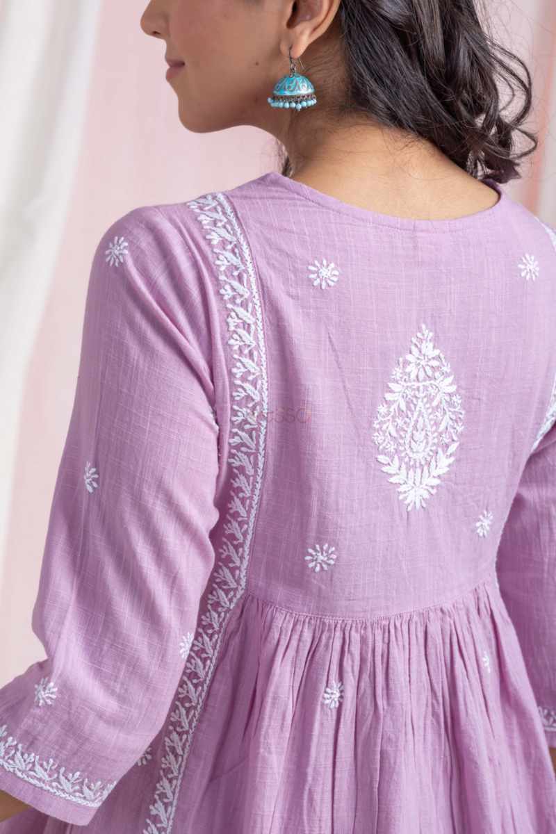 Image for Kusvaa Bpr59 Kiah Cotton Slub Short Kurti Closeup 2