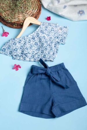Image for Kusvaa Mbe118 Hemaksi Cotton Girl's Top Short Set Featured