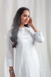 Image for Kusvaa Ne102 Iyla Cotton Straight Kurta Closeup 2