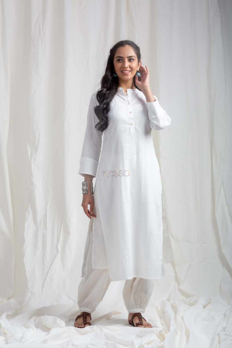 Image for Kusvaa Ne102 Iyla Cotton Straight Kurta Front