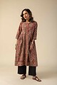 Image for Kusvaa Ne107 Joshilyn Cotton Kalamkari Dress Closeup 2 Latset